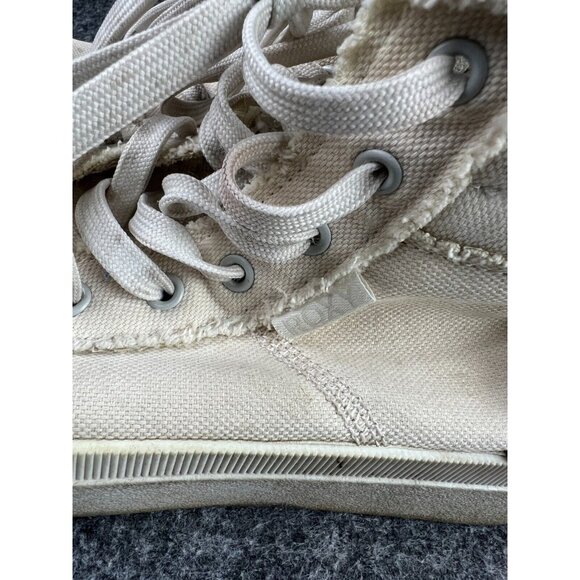 Roxy Summer Sky Mid Shoe Women's 7 White Canvas Lace Up Sneaker Zip Up - Picture 2 of 9